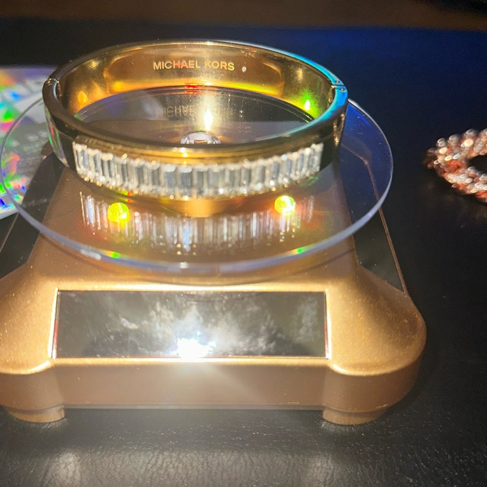 Michael Kors Cuff Gold Pavé Bracelet Baguette Crystals